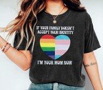Pride Mom Rainbow Heart Graphic T-Shirt