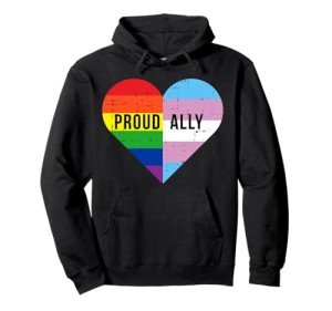 Proud Ally Rainbow Transgender Heart Hoodie 