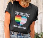 Pride Mom Rainbow Heart Graphic T-Shirt