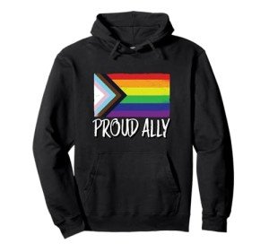 Proud Ally Black Pride Flag Hoodie