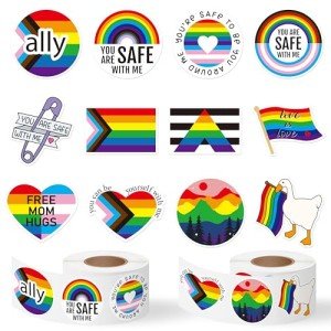 Ally LGBTQ Rainbow Stickers - 500PCS Vinyl Decals