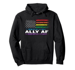 Ally AF Rainbow Flag Pullover Hoodie