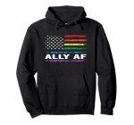 Ally AF Rainbow Flag Pullover Hoodie