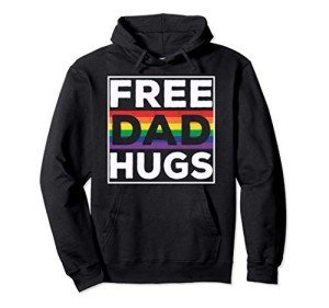 Free Dad Hugs Pride Rainbow Pullover Hoodie