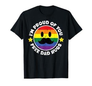Proud Ally Dad Hugs LGBTQ Funny T-Shirt