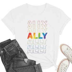 Rainbow Ally Pride Tee for Women