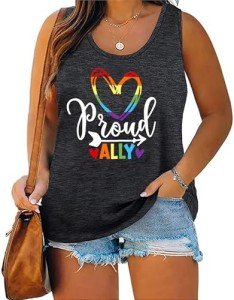 Pride Tank Tops for Plus Size LGBTQ Allies