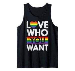 Love Who You Want Rainbow Heart Tank Top