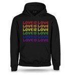 Love is Love Pride Hoodie - Black, Large