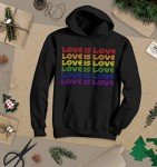 Love is Love Pride Hoodie - Black, Large