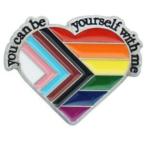 Be Yourself Rainbow Heart Pride Lapel Pin