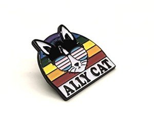 Ally Cat Enamel Pin for LGBTQ Supporters