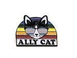 Ally Cat Enamel Pin for LGBTQ Supporters