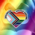 Be Yourself Rainbow Heart Pride Lapel Pin