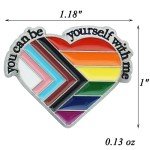 Be Yourself Rainbow Heart Pride Lapel Pin