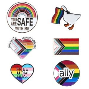 Rainbow Pride Ally Flag Button Pin Set