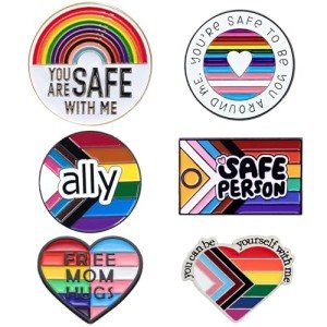 Rainbow Pride Safe With Me Pin Set