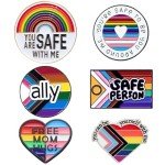 Rainbow Pride Safe With Me Pin Set