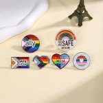Rainbow Pride Safe With Me Pin Set