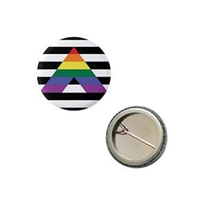 Straight Ally Rainbow Pride Flag Button Pin 1”