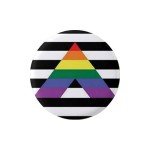 Straight Ally Rainbow Pride Flag Button Pin 1”