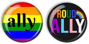 Pride Ally Pin Button Set – Rainbow Design