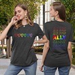 Rainbow Love Heart Graphic Tee for Proud Allies