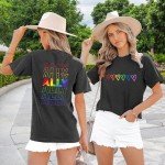 Rainbow Love Heart Graphic Tee for Proud Allies