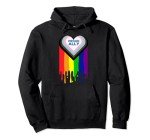 Proud Ally Progressive Pride Trans Heart Rainbow Dripping Hoodie