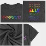 Rainbow Love Heart Graphic Tee for Proud Allies