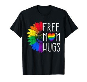 Free Mom Hugs Rainbow Sunflower T-Shirt