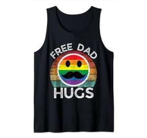 Free Dad Hugs Rainbow Pride Tank Top