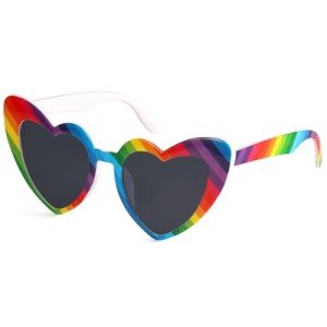Love Shaped Rainbow Pride Heart Sunglasses