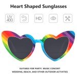 Love Shaped Rainbow Pride Heart Sunglasses