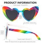 Love Shaped Rainbow Pride Heart Sunglasses