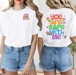 Rainbow Heart Graphic Tee - Love is Love