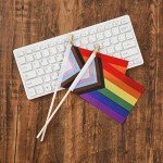 12 Pack Mini Progress Pride Rainbow Flags