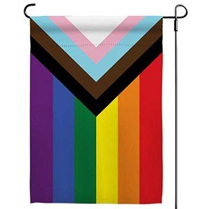 Progress Pride Rainbow Garden Flag - 12.5x18 Inch