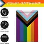 Progress Pride Rainbow Garden Flag - 12.5x18 Inch