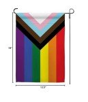 Progress Pride Rainbow Garden Flag - 12.5x18 Inch