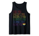 Love, Support, Respect - LGBTQ Pride Tank Top