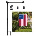 Colorful Garden Flag Stand with Tiger Clip & Stoppers