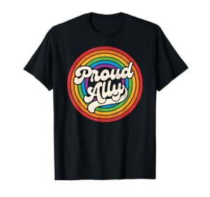 Proud Ally Vintage Rainbow Pride T-Shirt