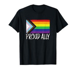 Proud Ally Black Pride Flag T-Shirt