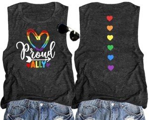 Rainbow Heart LGBTQ Pride Tank Top for Women