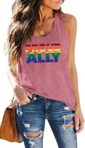 Pride Rainbow Proud Ally Love Tank Top for Women