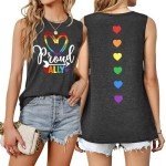 Rainbow Heart Pride Tank for Women