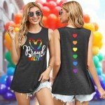 Rainbow Heart Pride Tank for Women