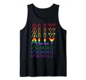 Ally Pride Rainbow Colors LGBTQ Tank Top