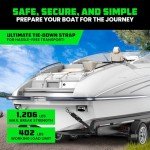 Rhino USA Boat Trailer Straps (2-Pack) - Heavy Duty 2 Inch x 48 Inch Boat Tie Down Straps to Trailer - Ultimate Adjustable Transom Tie Down Straps for Trailering Safety with Boat, Jet Ski, & More!